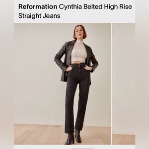 Reformation Cynthia Belted High Rise Jeans